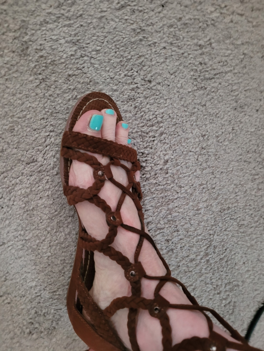 Carlos by Carlos Santana Lace-Up Brown Roman Sandals - Picture 7 of 8